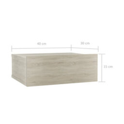 Vidaxl Floating Nightstand Sonoma Oak 40X30X15 Cm Engineered Wood - thumbnail 7