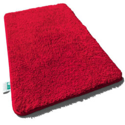 Floordirekt Sky Microfibre Bath Mat Soft 30mm Pile Non Slip Washable Bathroom Rug Red 95 X 95 X 0.7 Cm