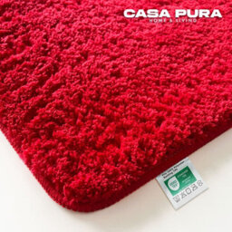 Floordirekt Sky Microfibre Bath Mat Soft 30mm Pile Non Slip Washable Bathroom Rug Red 95 X 95 X 0.7 Cm - thumbnail 2