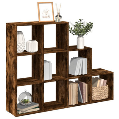 Berkfield Room Divider Bookcase 3-Tier Smoked Oak 137.5X29X103.5 Cm Engineered Wood - image 1