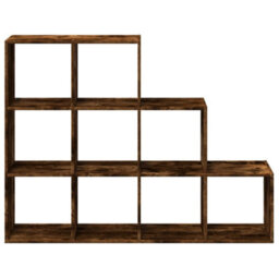Berkfield Room Divider Bookcase 3-Tier Smoked Oak 137.5X29X103.5 Cm Engineered Wood - thumbnail 5