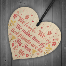 Red Ocean Cute Nan Gift Wooden Heart Mothers Day Gift For Nan Birthday Gift Grandparent Plaque Thank You Gift - thumbnail 6