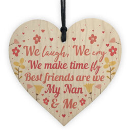 Red Ocean Cute Nan Gift Wooden Heart Mothers Day Gift For Nan Birthday Gift Grandparent Plaque Thank You Gift - thumbnail 1