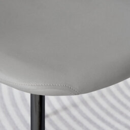 Furniturebox Set Of 2 Dining Chairs - Corona Modern Dining Chairs - Grey Faux Leather Black Leg Dining Chairs - Kitchen Dining Room Chairs - thumbnail 7