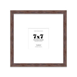 "7X7"" Walnut Picture Frame - 7X7"" Square Frame With 4X4"" Mount For 7X7""/4X4"" Pictures Luxurious Style Wall Art, 1 Pack" - thumbnail 1