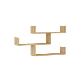 Decortie Tibet Wall Shelves - Floating 3 Tier Wall Mounted Display Unit Oak - thumbnail 2
