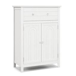 Costway Bathroom Floor Cabinet Freestanding Storage Cupboard With Double Door-White - thumbnail 2