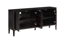 Wyld Haus Modena Large Black Ribbed Wood Sideboard With Shelving - thumbnail 3