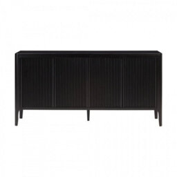 Wyld Haus Modena Large Black Ribbed Wood Sideboard With Shelving - thumbnail 2