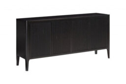 Wyld Haus Modena Large Black Ribbed Wood Sideboard With Shelving - thumbnail 4