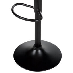 Wyld and Coco Set Of 2 Black Faux Leather Bar Chairs - 360 Swivel, Gas-Lift Adjustable Height, Iron Base - thumbnail 8