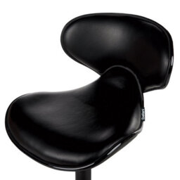 Wyld and Coco Set Of 2 Black Faux Leather Bar Chairs - 360 Swivel, Gas-Lift Adjustable Height, Iron Base - thumbnail 7