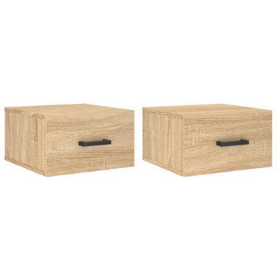 Berkfield Durable Wall-Mounted Bedside Cabinets 2 Pcs Sonoma Oak 35X35X20 Cm - image 1
