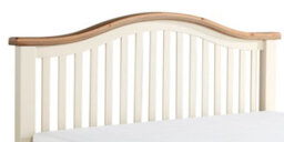 Save On Goods UK 5Ft King Size Real Oak And Cream,chunky, Curved, Solid,strong,wood Bed Frame.high Foot End Wooden Bedstead - thumbnail 4