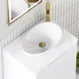 Royal Bathrooms Avenza 800mm Matt White Floor Standing Countertop Bathroom Vanity Unit 2 Drawer With Nova Basin - thumbnail 7