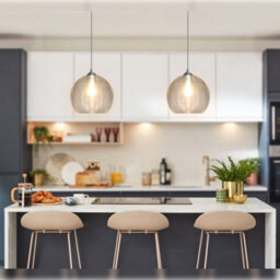 Long Life Lamps Company Modern Ceiling Globe Glass Pendant Lamp Shade Clear Rib H3026 - thumbnail 6