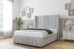 "Comfort Grace Silver Naples Divan Bed Set No Drawers - 54"" Wingback & 12"" Footboard 3' Single" - thumbnail 2