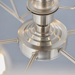 Luminosa Lighting Luminosa Highclere Single Shade Pendant Light Brushed Chrome Plate, Natural Linen - thumbnail 3