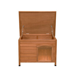 MonsterShop Small Dog Kennel Wooden Pet House Shelter - thumbnail 3