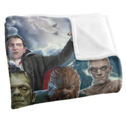 Universal Monsters Silky Group Soft Touch Blanket Multicoloured (One Size) - thumbnail 2