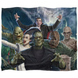 Universal Monsters Silky Group Soft Touch Blanket Multicoloured (One Size)