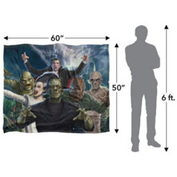 Universal Monsters Silky Group Soft Touch Blanket Multicoloured (One Size) - thumbnail 4