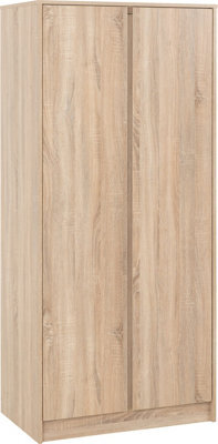 Seconique Malvern 2 Door Wardrobe In Sonoma Oak Effect Finish Hanging Rail And Shelf - image 1
