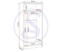 Seconique Malvern 2 Door Wardrobe In Sonoma Oak Effect Finish Hanging Rail And Shelf - thumbnail 2