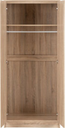 Seconique Malvern 2 Door Wardrobe In Sonoma Oak Effect Finish Hanging Rail And Shelf - thumbnail 4