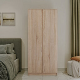 Seconique Malvern 2 Door Wardrobe In Sonoma Oak Effect Finish Hanging Rail And Shelf - thumbnail 9