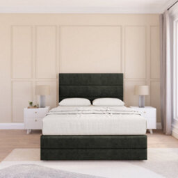 "Sloomy 5Ft Monaco Divan Bed Base Graphite Dumfries ,no Drawers, 12"" Footboard & 54"" Floor Standing Headboard - King" - thumbnail 2