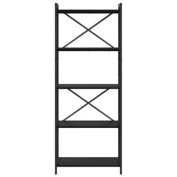 Berkfield Modern Bookcase Black Oak 60 X 30 X 153 Cm Engineered Wood - thumbnail 5