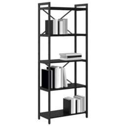 Berkfield Modern Bookcase Black Oak 60 X 30 X 153 Cm Engineered Wood - thumbnail 2