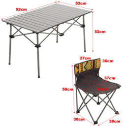 Breeins 7-Piece Foldable Outdoor Garden Bistro Set Dining Room Set Camping Picnic Set With Portable Bag - thumbnail 9