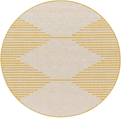 Livabliss Round Eagean-Global Yellow Ivory Off-White In- & Outdoor Rug 160 X 160 Cm Easy Care, Non Shedding - image 1