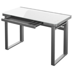 Tresanti Aurora Adjustable Height Desk With White Glass Top, Led Lights, Usb Ports, Drawer & Illumitouch Control Panel - thumbnail 3