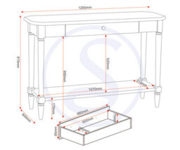 Seconique Chantilly Console Table Distressed Antique Cream Effect - thumbnail 9