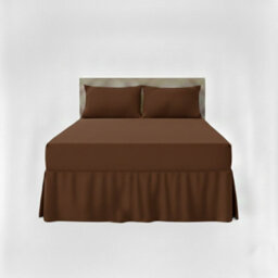 Fitted Valance Bed Sheet Polycotton Mattress Cover And Frill Easy Care Brown - thumbnail 2