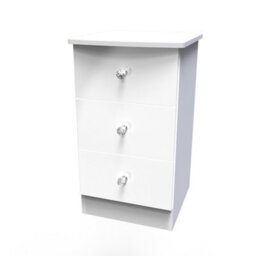 Broadway 3 Drawer Bedside Cabinet With Led Lights In White Gloss (Ready Assembled) - thumbnail 3