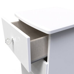 Broadway 3 Drawer Bedside Cabinet With Led Lights In White Gloss (Ready Assembled) - thumbnail 5
