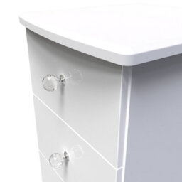 Broadway 3 Drawer Bedside Cabinet With Led Lights In White Gloss (Ready Assembled) - thumbnail 4