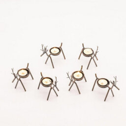 6X Metal Reindeer Tea Light Candle Holders & Tealights - thumbnail 7