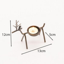 6X Metal Reindeer Tea Light Candle Holders & Tealights - thumbnail 8