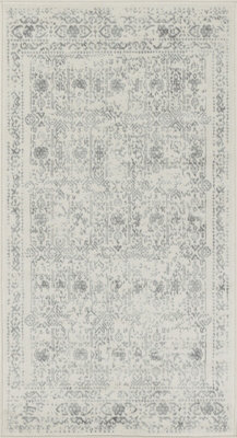 Livabliss Roma-Vintage Grey Cream Ivory Traditional Boho Living Dining Bedroom Rug 80 X 150 Cm Easy Care, Non Shedding - image 1