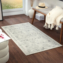 Livabliss Roma-Vintage Grey Cream Ivory Traditional Boho Living Dining Bedroom Rug 80 X 150 Cm Easy Care, Non Shedding - thumbnail 2