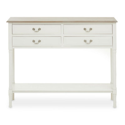 Orsina Console Table For Hallway, Pine Wood Hallway Table For Home Office Décor, Wood Table With 4 Drawers - image 1