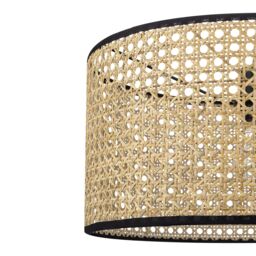 GoodHome Tonkin Natural & Black Round Lamp Shade (D)38Cm - thumbnail 7