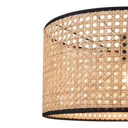 GoodHome Tonkin Natural & Black Round Lamp Shade (D)38Cm - thumbnail 4