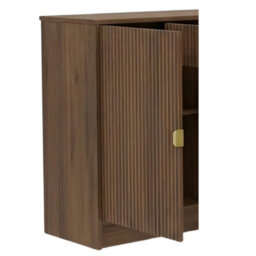 Tireno Okapi Walnut Corner Desk With Fluted Drawers Modern Computer Desk For Home Office Study Bedroom And Teen Room - thumbnail 4