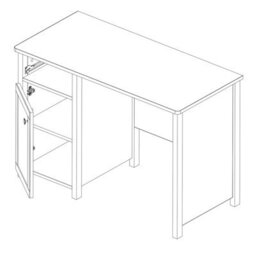Arte Luna Contemporary Computer Desk 1 Drawer 1 Door White And Pink (H)780mm (W)1040mm (D)500mm - thumbnail 2
